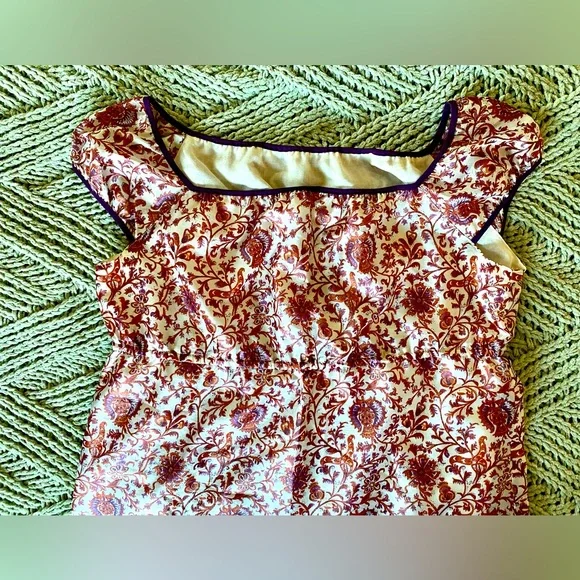 Michel Klein Paris babydoll waist floral dress size medium - Picture 8 of 8